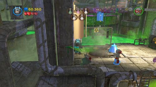 Przejdź w lewo i przeciągnij w prawo duży magnez, co spowoduje otwarcie klapy - Przepis na katastrofę | Opis przejścia LEGO Batman 2 DC Super Heroes - LEGO Batman 2: DC Super Heroes - poradnik do gry