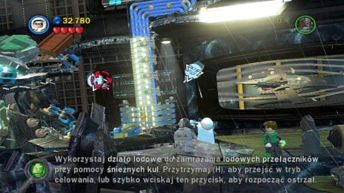 Laserem Cyborga wypal dziurę w złotych drzwiach i przejdź w lewo - Nie wierzę w wieże | Opis przejścia LEGO Batman 2 DC Super Heroes - LEGO Batman 2: DC Super Heroes - poradnik do gry