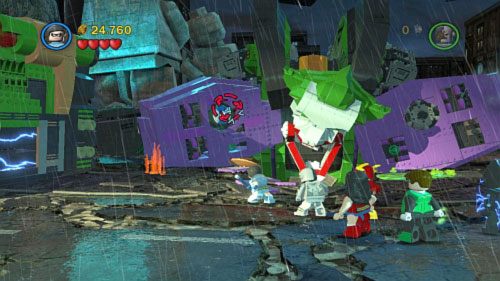 Z klocków zbuduj podest i przebierz Robina w kostium akrobaty - Bohaterowie, do boju | Opis przejścia LEGO Batman 2 DC Super Heroes - LEGO Batman 2: DC Super Heroes - poradnik do gry