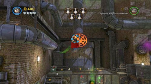 #01 - W pierwszym pomieszczeniu, wleć Supermanem na górę i zniszcz laserem złotą obręcz - Przepis na katastrofę | Minizestawy LEGO Batman 2 DC Super Heroes - LEGO Batman 2: DC Super Heroes - poradnik do gry