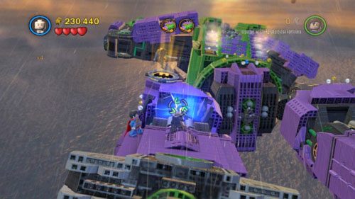 #08 - Zniszcz Leksem czarne klocki znajdujące się na lewym udzie robota - Kierunek - Ziemia | Minizestawy LEGO Batman 2 DC Super Heroes - LEGO Batman 2: DC Super Heroes - poradnik do gry