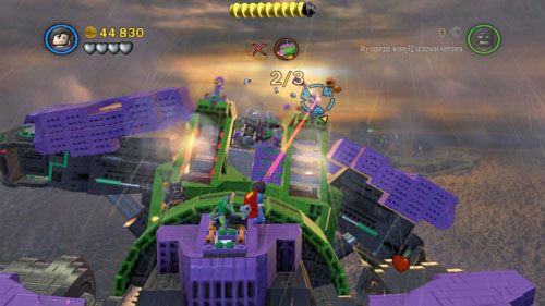 #10 - Po zniszczeniu pierwszej łopatki robota pojawią się trzy działka - Kierunek - Ziemia | Minizestawy LEGO Batman 2 DC Super Heroes - LEGO Batman 2: DC Super Heroes - poradnik do gry