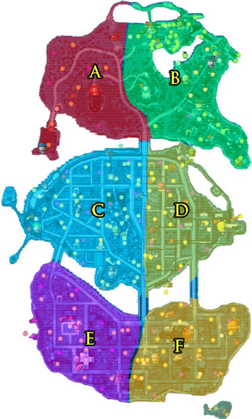 W kolejnych działach zostały opisane wszystkie postacie, pojazdy, klocki (złote, czerwone), miejsca ratunku obywateli, które znajdują się na mapie Gotham City - Mapy - złote klocki, czerwone klocki, obywatele w opałach, bossowie, terminale, pojazdy | Inne - LEGO Batman 2: DC Super Heroes - poradnik do gry