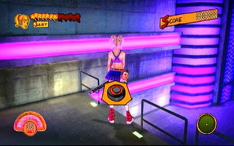 Uratuj ich szybko, a następnie zeskocz na dół po drugiej stronie platformy - 4 - Fulci Fun Center - zombie Pac-Man | Opis przejścia Lollipop Chainsaw - Lollipop Chainsaw - poradnik do gry