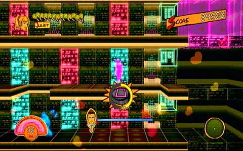 Przedostań się do niego pobliskimi drzwiami, a następnie tak pokieruj Nickiem by zniszczył blokadę - 4 - Fulci Fun Center - zombie Pac-Man | Opis przejścia Lollipop Chainsaw - Lollipop Chainsaw - poradnik do gry