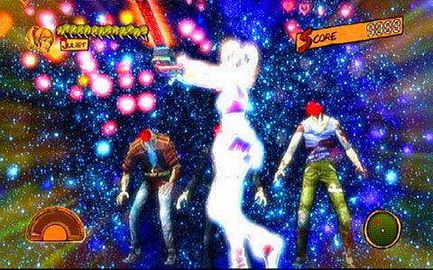 Jeśli ustawisz się na środku przed trzema zombiakami i skorzystasz z piły, masz szanse na obcięcie trzech głów za jednym razem - Prolog - pierwsze kroki | Opis przejścia Lollipop Chainsaw - Lollipop Chainsaw - poradnik do gry