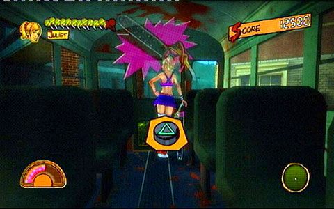 Z drugiej strony pojazdu znajdują się zamknięte drzwi - Prolog - pierwsze kroki | Opis przejścia Lollipop Chainsaw - Lollipop Chainsaw - poradnik do gry