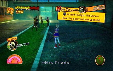 Musisz pokonać stojących dookoła niego przeciwników, a następnie ochraniać chłopaka przed atakiem kolejnych stworów - Prolog - pierwsze kroki | Opis przejścia Lollipop Chainsaw - Lollipop Chainsaw - poradnik do gry