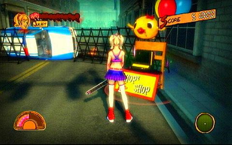 Po wysłuchaniu wiadomości podejdź do stoiska sklepu Chop2Shop - Prolog - wprawki w walce | Opis przejścia Lollipop Chainsaw - Lollipop Chainsaw - poradnik do gry