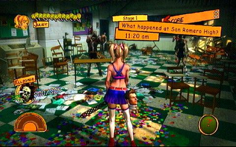 Po zakończeniu cut-scenki zostaniesz zaatakowany przez grupkę zombie - 1 - Highschool - zombie w szkole | Opis przejścia Lollipop Chainsaw - Lollipop Chainsaw - poradnik do gry