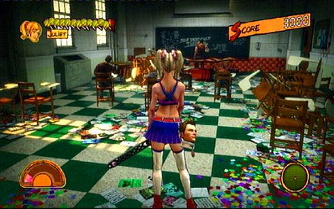 Za nimi czekają cię dwie kolejne walki z zombie oraz spotkanie z przemienionym nauczycielem - 1 - Highschool - zombie w szkole | Opis przejścia Lollipop Chainsaw - Lollipop Chainsaw - poradnik do gry