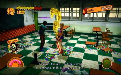 Najpierw wejdź do pierwszej z lewej - 1 - Highschool - zombie w szkole | Opis przejścia Lollipop Chainsaw - Lollipop Chainsaw - poradnik do gry