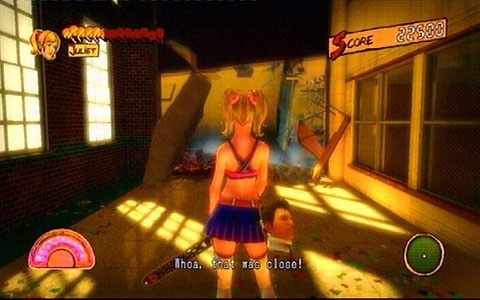 Na dole zobaczysz grupkę policjantów atakowanych przez potwory - 1 - Highschool - zombie w szkole | Opis przejścia Lollipop Chainsaw - Lollipop Chainsaw - poradnik do gry