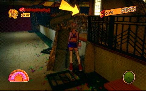 Dalsza droga prowadzi przez wyłom w ścianie - 1 - Highschool - zombie w szkole | Opis przejścia Lollipop Chainsaw - Lollipop Chainsaw - poradnik do gry