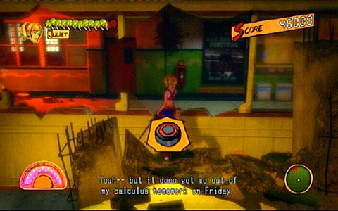 Po walce wdrap się ponownie na autobus i przeskocz przez dziurę z lewej - 1 - Highschool - sala gimnastyczna | Opis przejścia Lollipop Chainsaw - Lollipop Chainsaw - poradnik do gry