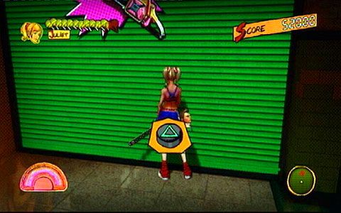 Aby udać się w dalszą drogę, przebij się przez zieloną bramę - 1 - Highschool - sala gimnastyczna | Opis przejścia Lollipop Chainsaw - Lollipop Chainsaw - poradnik do gry