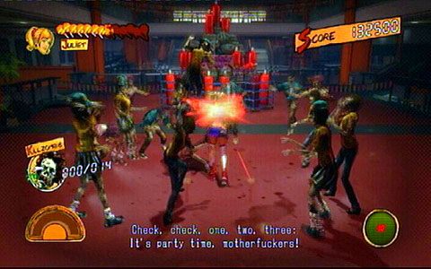 Wysłuchaj co ma do powiedzenia, a następnie pokonaj zombie okupujących stołówkę - 1 - Highschool - walka z Zedem | Opis przejścia Lollipop Chainsaw - Lollipop Chainsaw - poradnik do gry