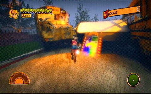 Wbiegnij w ten sposób na tęczową pochylnie, a wyskoczysz wysoko do góry - 2 - Stadium - siłownia | Opis przejścia Lollipop Chainsaw - Lollipop Chainsaw - poradnik do gry