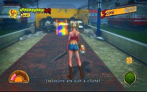 Śmierć ostatniego zombie wywoła pojawienie się kolejnej wyskoczni - 2 - Stadium - siłownia | Opis przejścia Lollipop Chainsaw - Lollipop Chainsaw - poradnik do gry