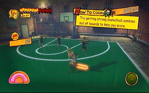 Tak jak na poprzednim etapie staraj się jak najszybciej zabić dużą liczbę zombie i zdobyć ponad 99 punktów - 2 - Stadium - siłownia | Opis przejścia Lollipop Chainsaw - Lollipop Chainsaw - poradnik do gry