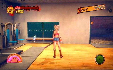 Gdy babsko zginie, zbierz leżącą w rogu kartę i opuść pomieszczenie - 2 - Stadium - siłownia | Opis przejścia Lollipop Chainsaw - Lollipop Chainsaw - poradnik do gry