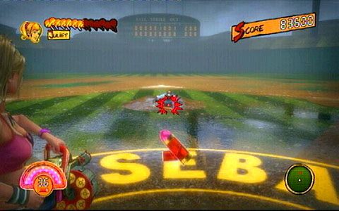 Aby wymierzyć przytrzymaj L2, a do wystrzelenia pocisku użyj R2 - 2 - Stadium - walka z Wikke | Opis przejścia Lollipop Chainsaw - Lollipop Chainsaw - poradnik do gry