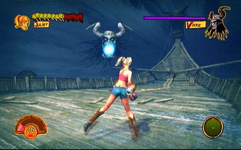 Tym razem twoim przeciwnikiem będzie sama głowa wikinga - 2 - Stadium - walka z Wikke | Opis przejścia Lollipop Chainsaw - Lollipop Chainsaw - poradnik do gry