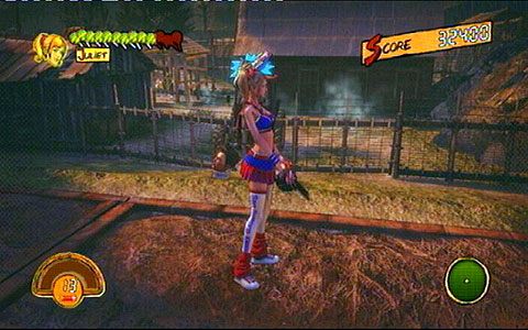 Chwilę później w ogrodzenie wjedzie traktor, który musisz wysadzić, strzelając w niego - 3 - OBannon Farm - zombie na wsi | Opis przejścia Lollipop Chainsaw - Lollipop Chainsaw - poradnik do gry