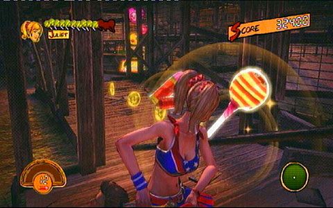 Kawałek dalej znajdziesz sklep, lizaka oraz kilka medali - 3 - OBannon Farm - zombie na wsi | Opis przejścia Lollipop Chainsaw - Lollipop Chainsaw - poradnik do gry