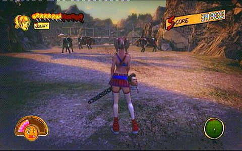 Po krótkiej przejażdżce wylądujesz na placu z krowami - 3 - OBannon Farm - kombajn | Opis przejścia Lollipop Chainsaw - Lollipop Chainsaw - poradnik do gry