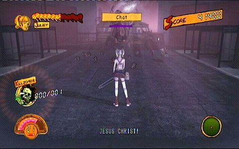 Przeniesiesz się w ten sposób do innego wymiaru, gdzie czeka cię walka z wielkim kurczakiem Chatem - 3 - OBannon Farm - kombajn | Opis przejścia Lollipop Chainsaw - Lollipop Chainsaw - poradnik do gry