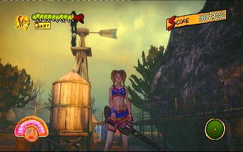 W pewnym momencie obok drogi powinieneś zobaczyć wyskoki wiatrak - 3 - OBannon Farm - walka z Mariską | Opis przejścia Lollipop Chainsaw - Lollipop Chainsaw - poradnik do gry