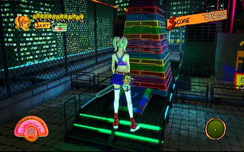 Skorzystaj tam ze stojącej obok trampoliny - 4 - Fulci Fun Center - walka z Josey | Opis przejścia Lollipop Chainsaw - Lollipop Chainsaw - poradnik do gry