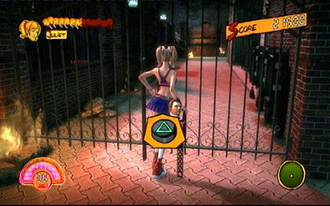 Po zakończeniu starcia, przebij się przez pobliską bramę, a następnie przeskocz nad przewróconym autem w prawo - 5 - Cathedral - zombie na budowie | Opis przejścia Lollipop Chainsaw - Lollipop Chainsaw - poradnik do gry