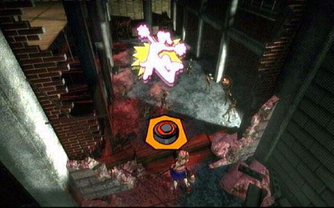 Po zakończeniu starcia, zeskocz na niższy poziom budynku i przeskakuj między kolejnymi głowami zombie - 5 - Cathedral - zombie na budowie | Opis przejścia Lollipop Chainsaw - Lollipop Chainsaw - poradnik do gry