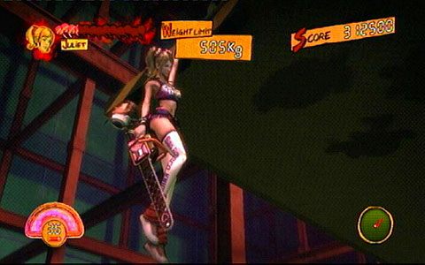 Jeśli zdarzy się, że Juliet zostanie zepchnięta za krawędź platformy, wciskaj jak najszybciej kółko by wrócić na górę - 5 - Cathedral - zombie na budowie | Opis przejścia Lollipop Chainsaw - Lollipop Chainsaw - poradnik do gry