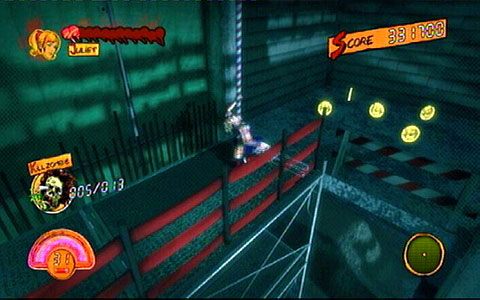 Zabijesz przy pomocy niej kilku wrogów oraz dostaniesz się na wyższy poziom rusztowania - 5 - Cathedral - walka z Lewis Legend | Opis przejścia Lollipop Chainsaw - Lollipop Chainsaw - poradnik do gry