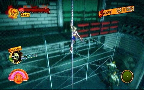 Gdy zbierzesz tam wszystko, zjedź ponownie na dół po stojących niedaleko rurach - 5 - Cathedral - walka z Lewis Legend | Opis przejścia Lollipop Chainsaw - Lollipop Chainsaw - poradnik do gry