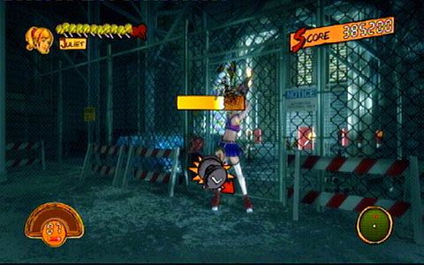 Jak skończysz, zbierz poukrywane w kątach lizaki, a następnie przebij się przez blokujące przejście ogrodzenie - 5 - Cathedral - walka z Lewis Legend | Opis przejścia Lollipop Chainsaw - Lollipop Chainsaw - poradnik do gry