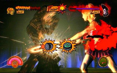 Po wykonaniu pierwszej egzekucji rozpocznie się druga faza starcia - 5 - Cathedral - walka z Lewis Legend | Opis przejścia Lollipop Chainsaw - Lollipop Chainsaw - poradnik do gry