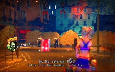 Po zakończeniu rajdu Juliet odbierze telefon, a po krótkiej rozmowie zaatakuje cię grupka zombie - 6 - Killabilly | Opis przejścia Lollipop Chainsaw - Lollipop Chainsaw - poradnik do gry