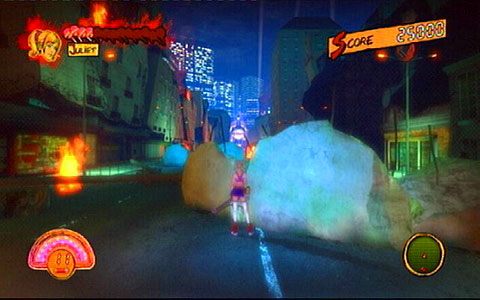 Możesz również chować się za skałami, którą zostaną jednak szybko zniszczone - 6 - Killabilly | Opis przejścia Lollipop Chainsaw - Lollipop Chainsaw - poradnik do gry