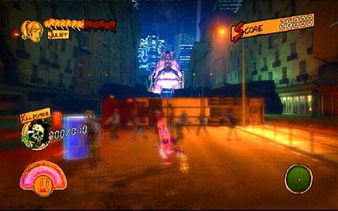 Po zobaczeniu pierwszego zbiornika z paliwem, w dalszą drogę udaj się przy pomocy Chainsaw Dasha (odbija on wiązkę) - 6 - Killabilly | Opis przejścia Lollipop Chainsaw - Lollipop Chainsaw - poradnik do gry