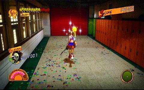 Po uratowaniu pierwszego studenta, pobiegnij na koniec korytarza - Etap I - High School | Lollipop Wrappers | Lollipop Chainsaw - Lollipop Chainsaw - poradnik do gry