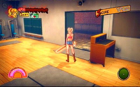 Po walce z biegającymi na bieżni zombiakami, opuść siłownię, a następnie skręć w lewo - Etap 2 - Stadium | Lollipop Wrappers | Lollipop Chainsaw - Lollipop Chainsaw - poradnik do gry