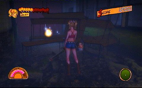 Skręcając dwukrotnie w lewo dotrzesz do barykady zbudowanej z biurek, za którą ukryto lizaka - Etap 2 - Stadium | Lollipop Wrappers | Lollipop Chainsaw - Lollipop Chainsaw - poradnik do gry