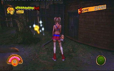 Po walce z grubym Markiem dokładnie zbadaj plac, na którym walczyłeś - Etap 3 - OBannon Farm | Lollipop Wrappers | Lollipop Chainsaw - Lollipop Chainsaw - poradnik do gry