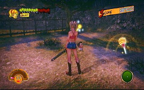W rogu placu znajdziesz ukrytego lizaka - Etap 3 - OBannon Farm | Lollipop Wrappers | Lollipop Chainsaw - Lollipop Chainsaw - poradnik do gry