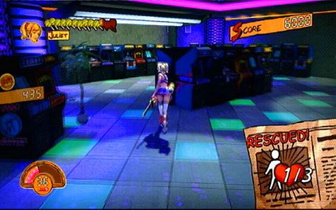 Zaraz po rozpoczęciu etapu podejdź do prawej krawędzi pomieszczenia, a następnie skręć w lewo - Etap 4 - Fulci Fungi Center | Lollipop Wrappers | Lollipop Chainsaw - Lollipop Chainsaw - poradnik do gry