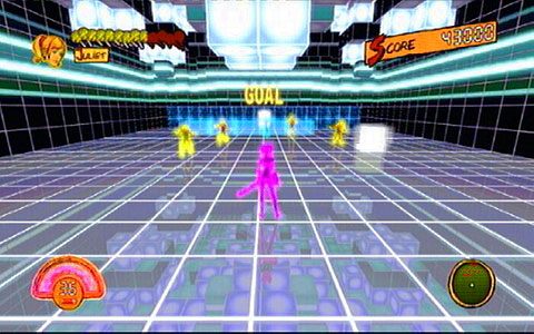 Przechodząc kolejne etapy dotrzesz do miejsca z wirtualnymi zombie i odbijającym się o ściany sześcianem - Etap 4 - Fulci Fungi Center | Lollipop Wrappers | Lollipop Chainsaw - Lollipop Chainsaw - poradnik do gry